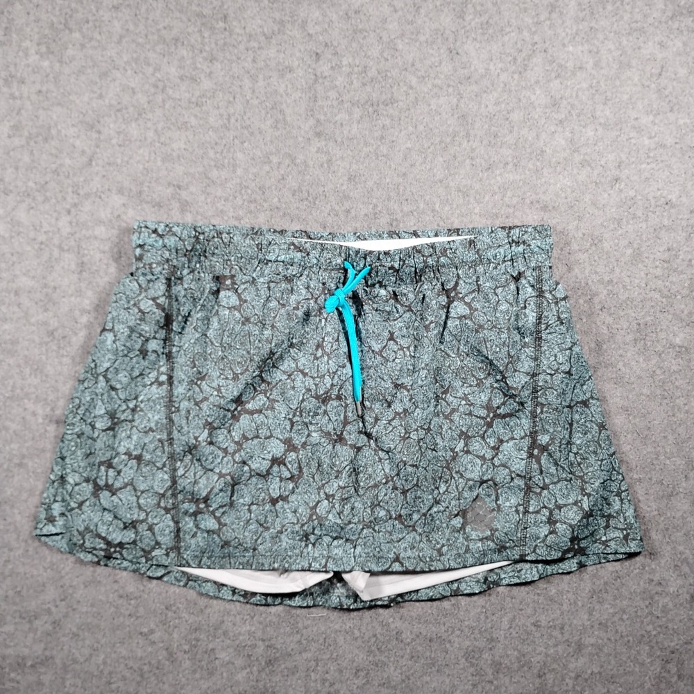 Stio Women's Green Black Skirt Print Second Light Running Skort Size Large L